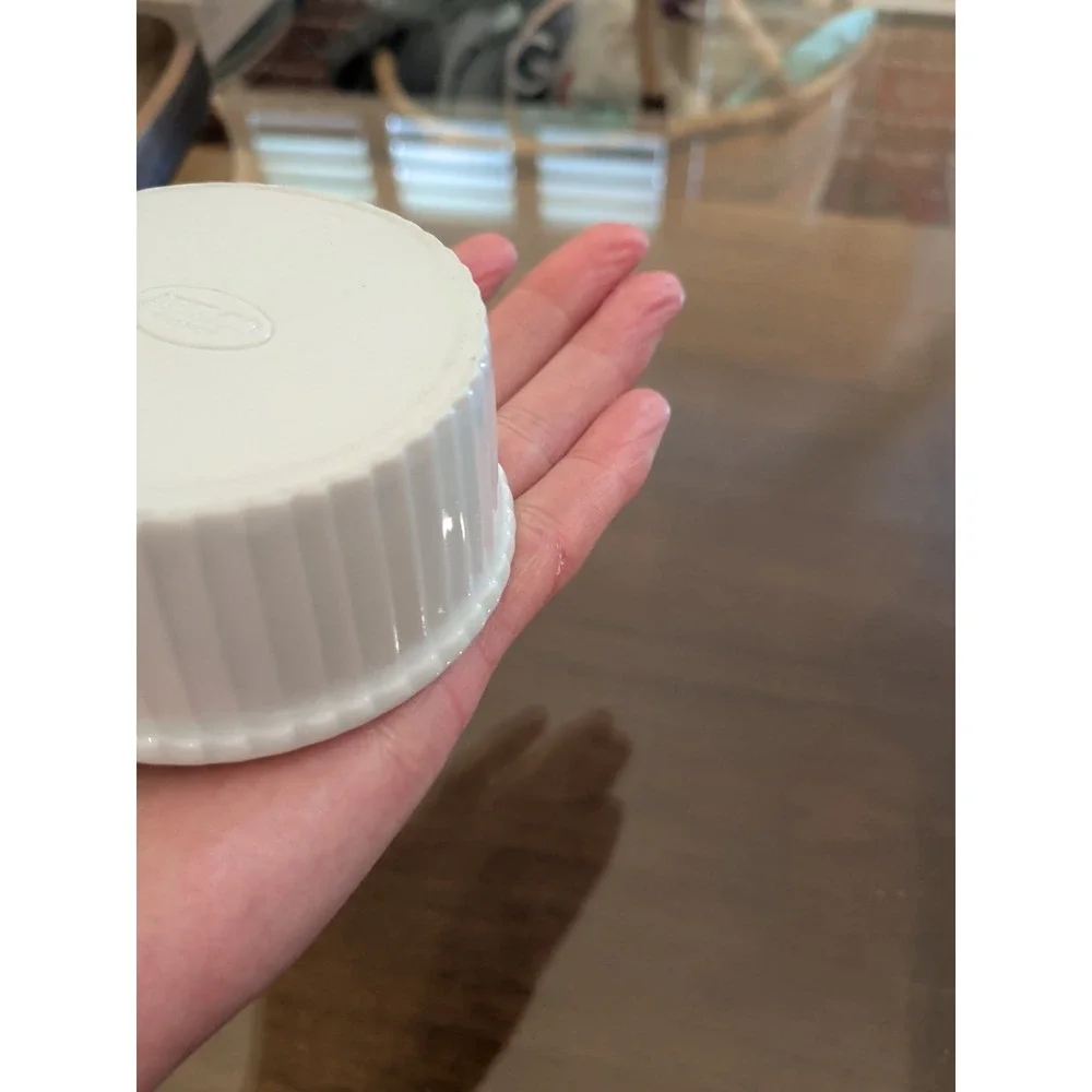 Apilco France White Porcelain Ribbed Ramekin - Size 2 - 3